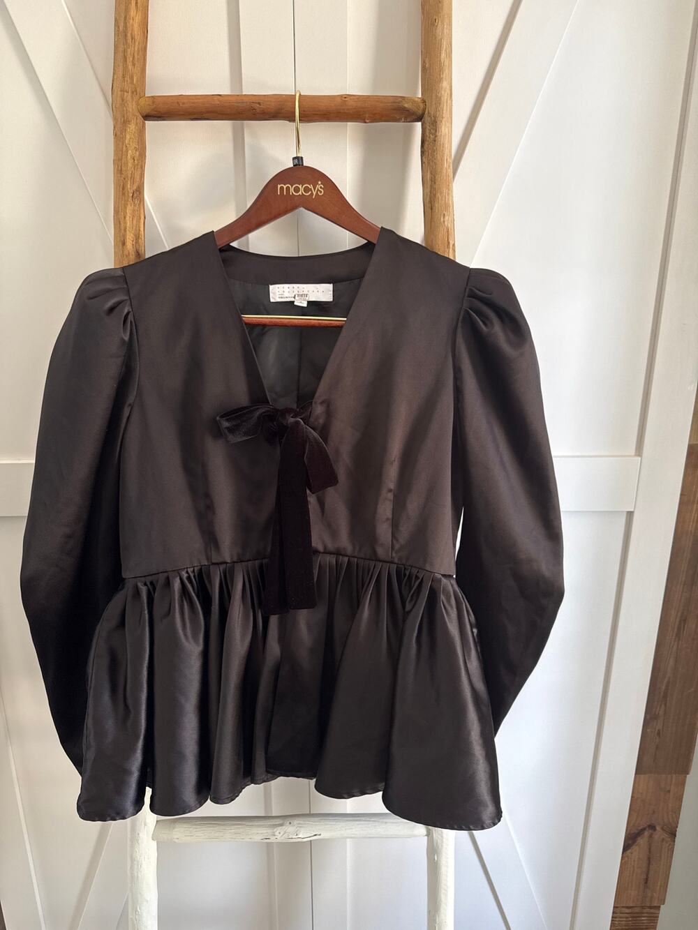 Osman Yousefzada Collective Tie Front Ruffle Blouse Size 12 Truly Stunning